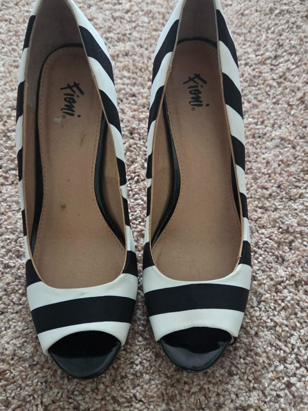 black and white stilettos 8.5 with 4 inch heels